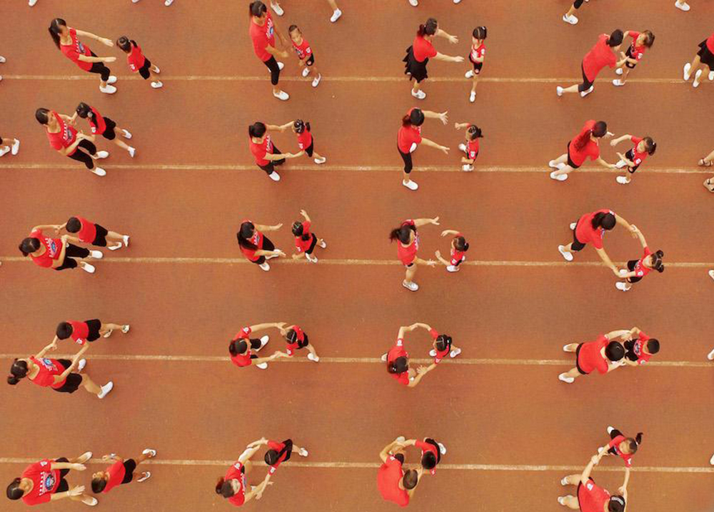 【航拍】&ldquo;全民健身日&rdquo;千人親子健身操