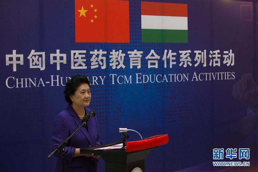 6月18日，在匈牙利布達(dá)佩斯，中國(guó)國(guó)務(wù)院副總理劉延?xùn)|出席中匈中醫(yī)藥教育合作系列活動(dòng)時(shí)講話。中國(guó)國(guó)務(wù)院副總理劉延?xùn)|18日在布達(dá)佩斯考察匈牙利塞梅爾維斯醫(yī)科大學(xué)并出席中匈中醫(yī)藥教育合作系列活動(dòng)。 新華社發(fā)（弗爾季&middot;奧蒂洛攝）