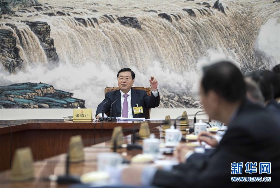 1月29日，十二屆全國人大常委會第一百零九次委員長會議在北京人民大會堂舉行，張德江委員長主持會議。 新華社記者 李濤 攝