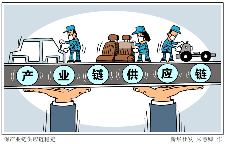 （圖表&middot;漫畫）［新華時(shí)評(píng)&middot;六保怎么保］保產(chǎn)業(yè)鏈供應(yīng)鏈穩(wěn)定