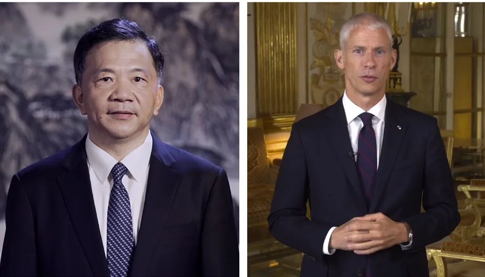 中宣部副部長，中央廣播電視總臺(tái)臺(tái)長、  總編輯慎海雄與法國文化部部長弗蘭克&middot;里斯特  共同宣布項(xiàng)目啟動(dòng)