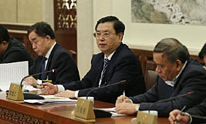張德江參加全國人大常委會第六次會議分組審議