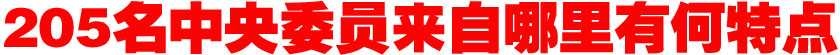 205名中央委員來自哪里？有何特點(diǎn)？