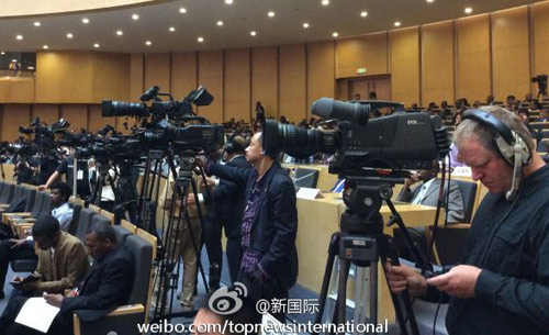 李克強(qiáng)即將在非盟總部發(fā)表演講，請柬&ldquo;一柬難求&rdquo;。圖片來源：&ldquo;新國際&rdquo;微博。