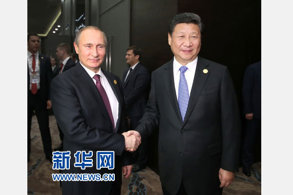 11月15日，國(guó)家主席習(xí)近平在土耳其安塔利亞會(huì)見(jiàn)俄羅斯總統(tǒng)普京。 新華社記者馬占成攝