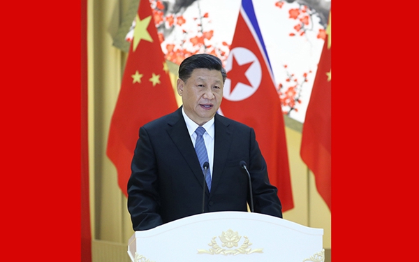 習(xí)近平出席朝鮮勞動(dòng)黨委員長(zhǎng) 國務(wù)委員會(huì)委員長(zhǎng)舉行的歡迎宴會(huì)